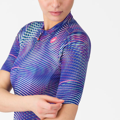 Maillot CASTELLI COSMIC VORTEX Femme Manches Courtes Violet