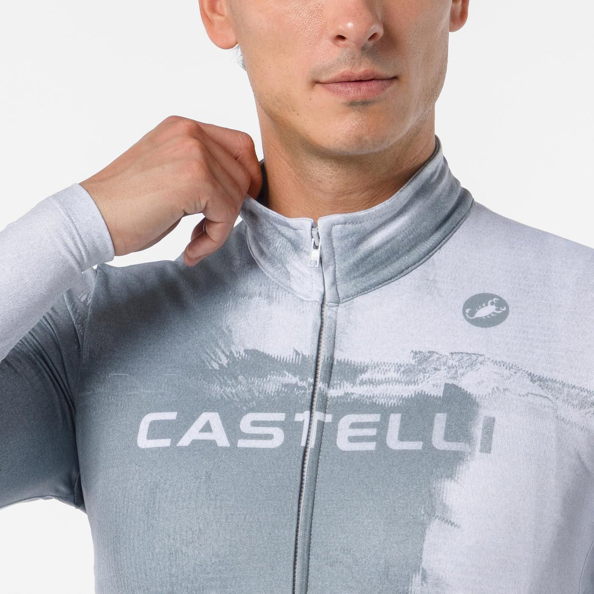 Fietsshirt CASTELLI NEBULA THERMAL Lange Mouwen Grijs