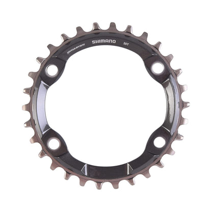 SHIMANO XT M8000 enkel kettingblad 11-speed, narrow-wide, 4-gats, 96 mm — kettingblad tegen witte achtergrond