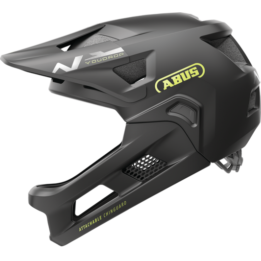 ABUS YOUDROP FF Junior Velvet mountainbikehelm, zwart