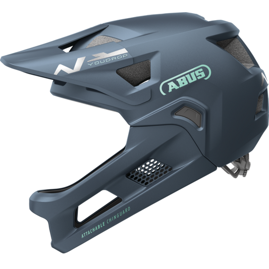 ABUS YOUDROP FF Junior Midnight Blauwe MTB-helm