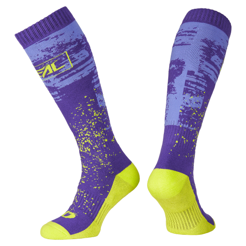 Chaussettes O'NEAL PRO MX PAINT Junior Violet/Jaune Fluo