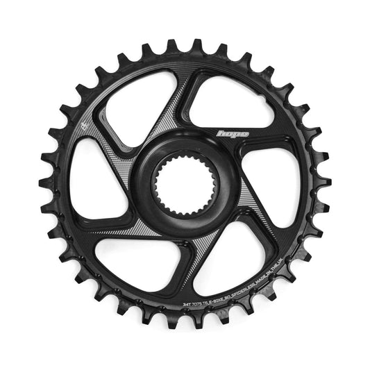 Zwart HOPE R22 enkel kettingblad 9/10/11/12-speed, direct mount, voor BOSCH e-bike — kettingblad tegen witte achtergrond