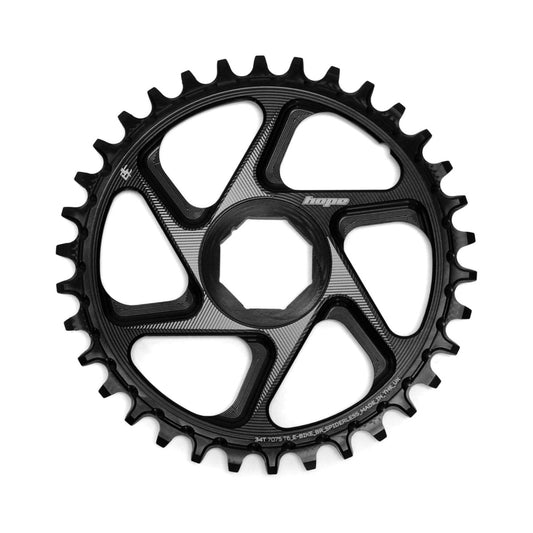 Plateau Mono HOPE R22 9/10/11/12V Direct Mount E-Bike BROSE Noir — vue du plateau sur fond blanc
