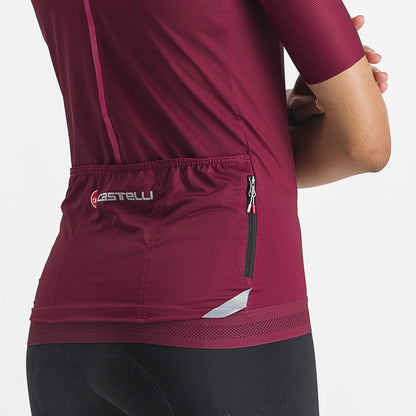 Wielrenshirt CASTELLI ENDURANCE W Dames Korte Mouwen Bordeaux