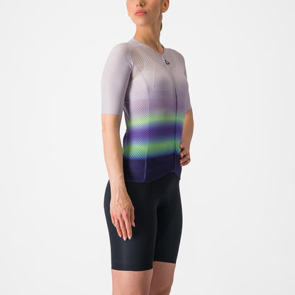 Maillot CASTELLI CLIMBER'S 4.0 W Dames Korte Mouwen Paars/Groen