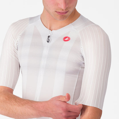 Maillot CASTELLI AERO RACE 8S Manches Courtes Blanc