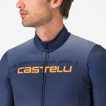 Maillot CASTELLLI APICE THERMAL Manches Longues Bleu/Orange