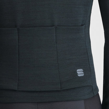 Zwart SPORTFUL SUPERGIARA WOOL fietsshirt met lange mouwen