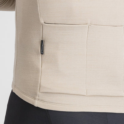 SPORTFUL SUPERGIARA wollen fietsshirt met lange mouwen, beige