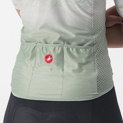 Maillot CASTELLI CLIMBER'S 2.0 W Dames Korte Mouwen Grijs/Groen