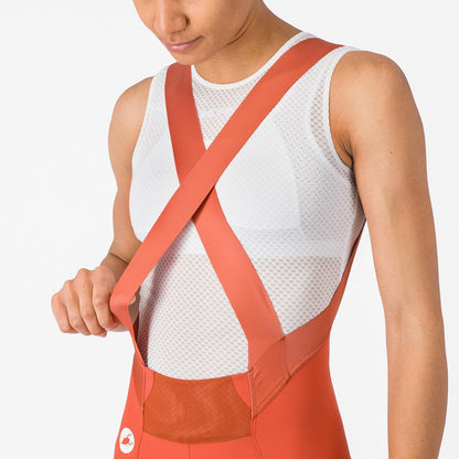 Dames Korte Broek met Bretels CASTELLI ESPRESSO 2 W DT Paprika