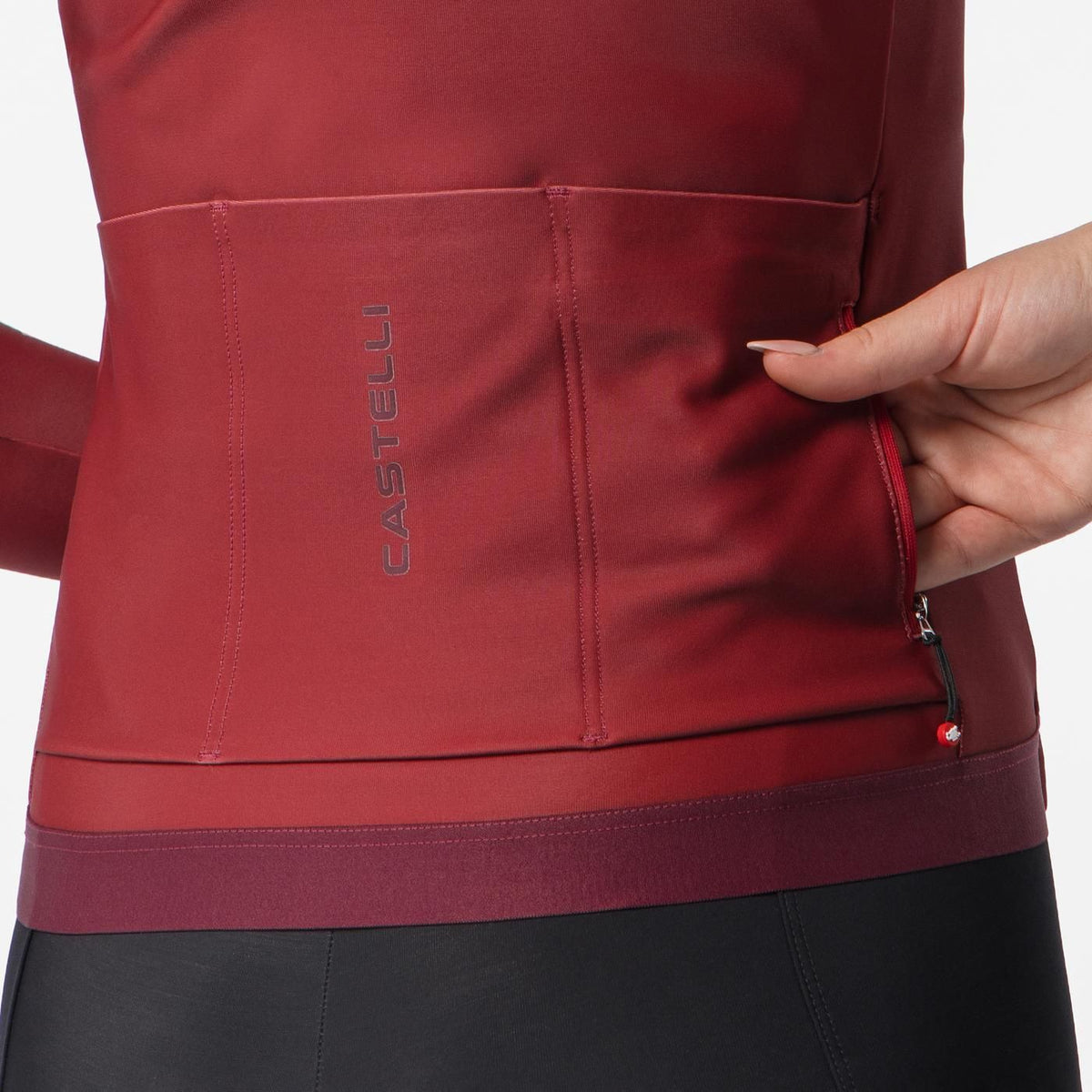 Fietsshirt CASTELLI ESPRESSO THERMAL 2 Dames Bordeaux