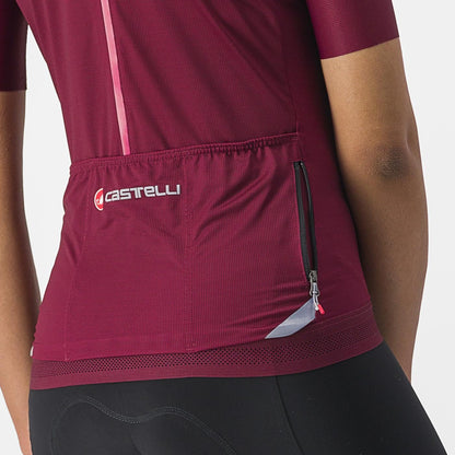 Wielrenshirt CASTELLI ENDURANCE W Dames Korte Mouwen Bordeaux
