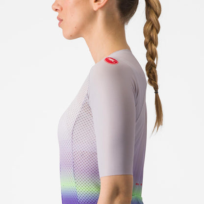 Maillot CASTELLI CLIMBER'S 4.0 W Dames Korte Mouwen Paars/Groen