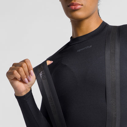 SPORTFUL SUPERGIARA 2 dames paars/zwarte lange fietsbroek met bretels