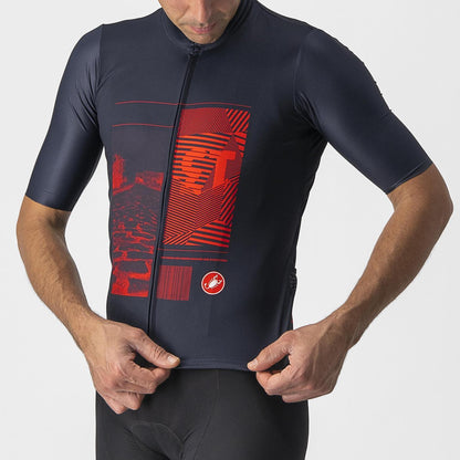 Maillot CASTELLI 13 SCREEN Manches Courtes Bleu/Rouge