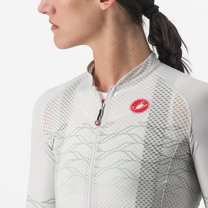 Maillot CASTELLI CLIMBER'S 2.0 W Dames Korte Mouwen Grijs/Groen