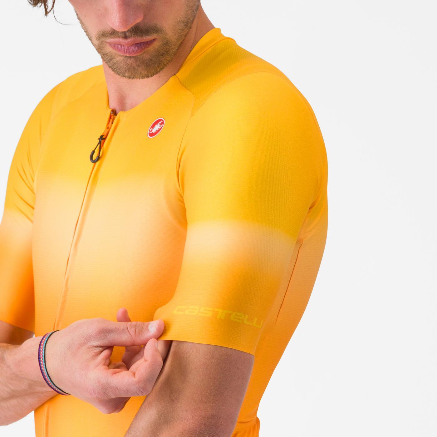 CASTELLI UPF Korte Mouw Jersey Oranje