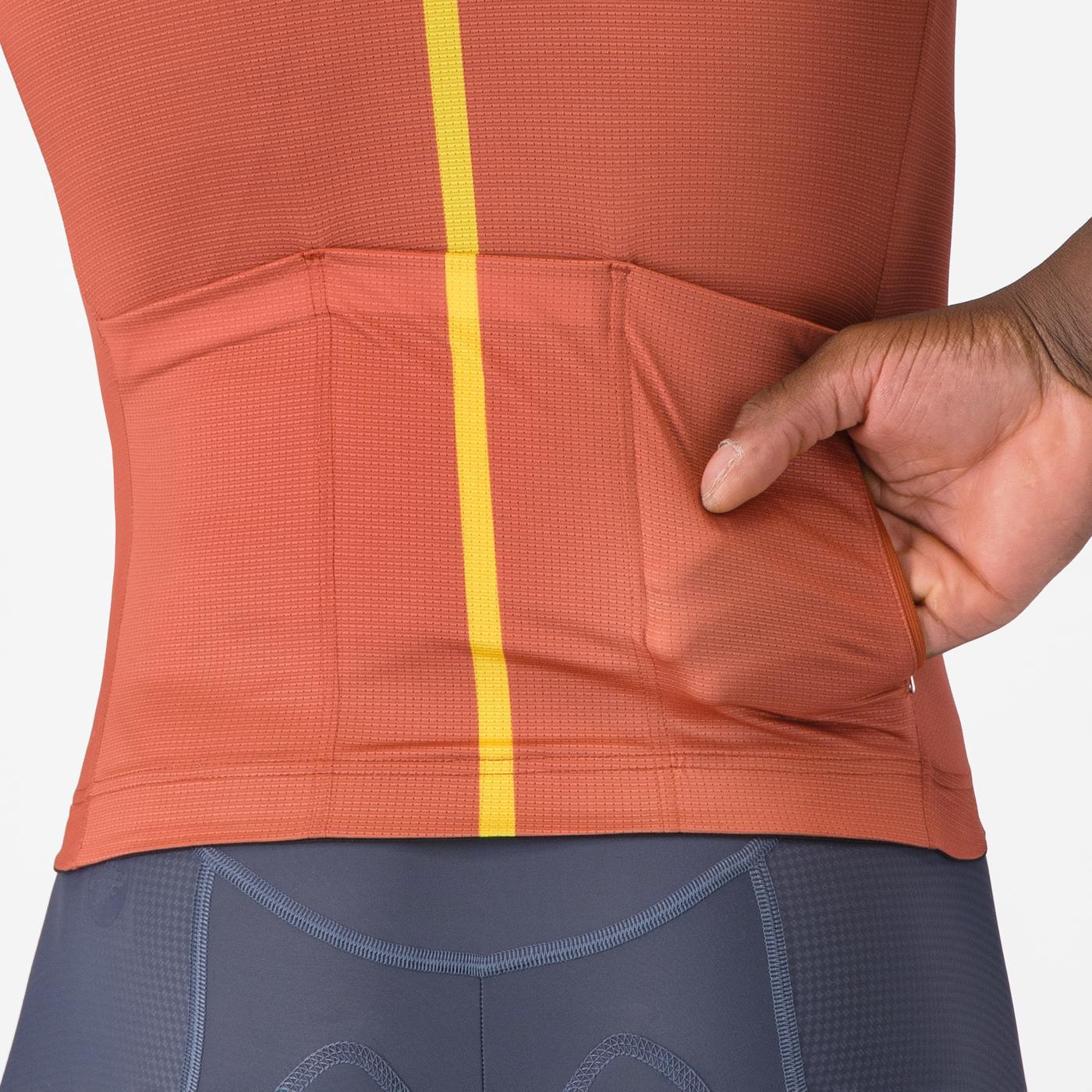 CASTELLI DRITTONE LOGO Korte Mouw Jersey Paprika