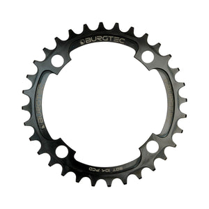 Plateau Mono BURGTEC THICK THIN 9/10/11/12V Narrow Wide 4 Trous 104mm Noir — vue du plateau sur fond blanc