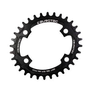 Plateau Mono BURGTEC THICK THIN OVAL 10/11/12V Narrow Wide 4 Trous 64/96mm Noir — vue du plateau sur fond blanc