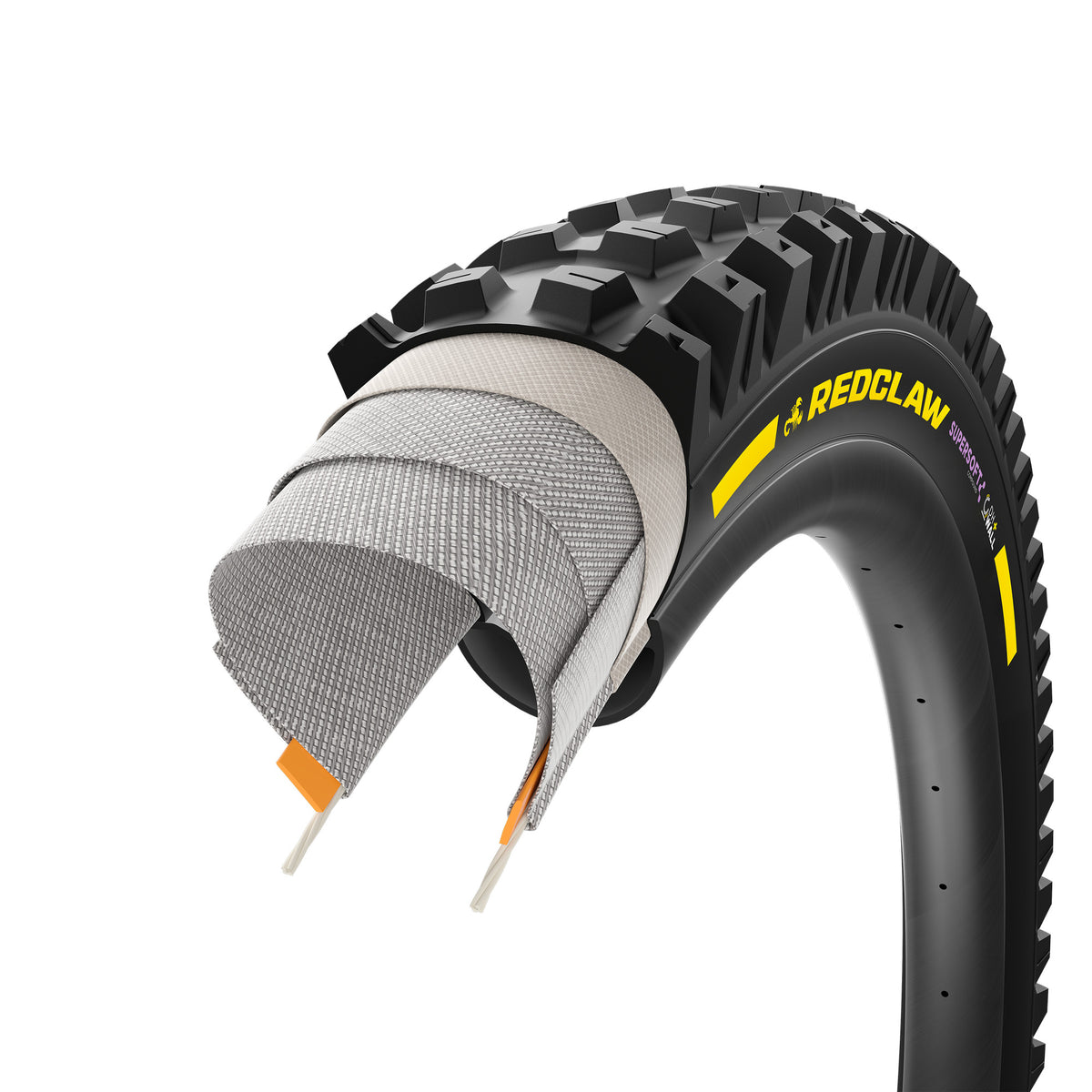 PIRELLI SCORPION RED CLAW buitenband 29x2.40 Supersoft DH+Wall Tubeless Ready vouwbaar zwart/geel Team Edition