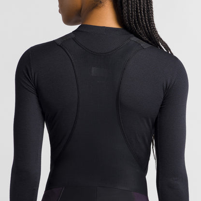 SPORTFUL SUPERGIARA 2 dames paars/zwarte lange fietsbroek met bretels