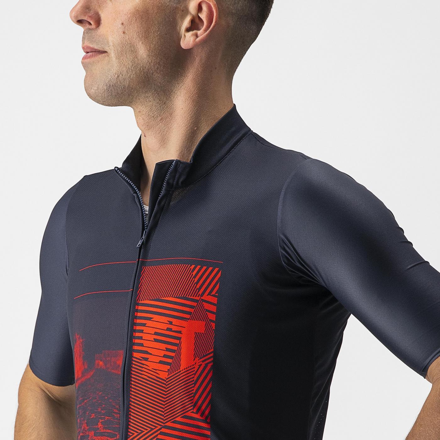 CASTELLI 13 SCREEN Korte Mouw Trui Blauw/Rood