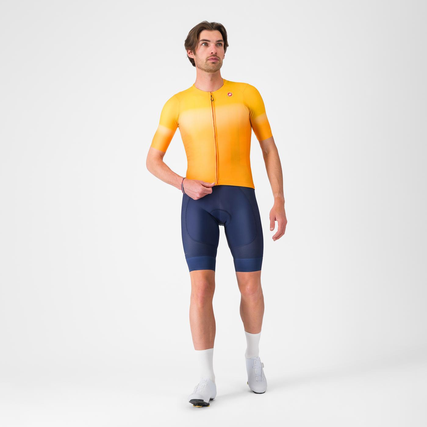 CASTELLI UPF Korte Mouw Jersey Oranje