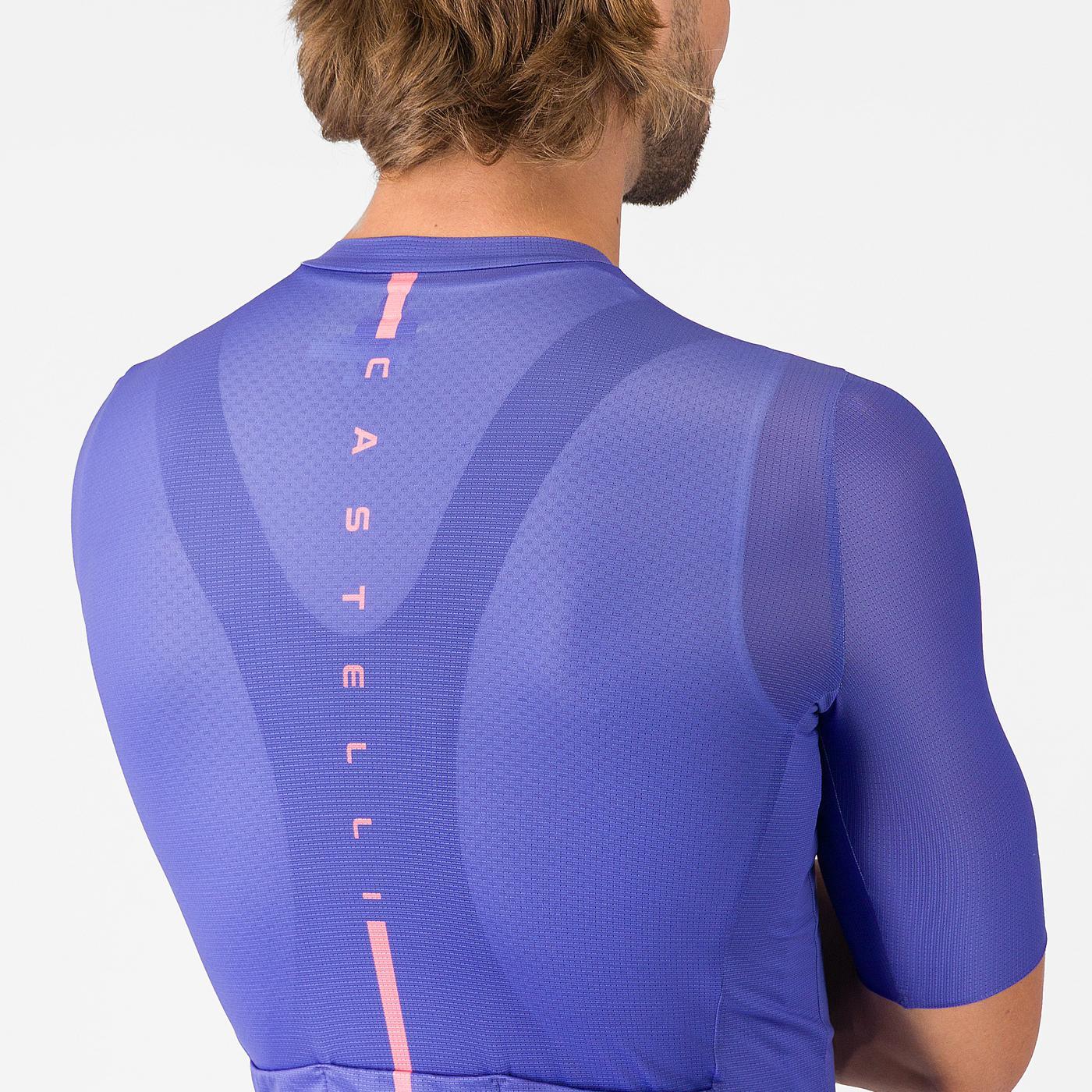 Maillot CASTELLI DRITTONE LOGO Manches Courtes Violet