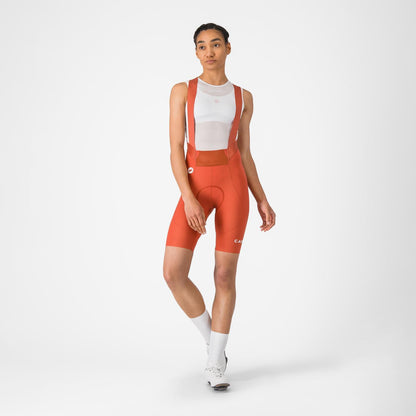 Dames Korte Broek met Bretels CASTELLI ESPRESSO 2 W DT Paprika