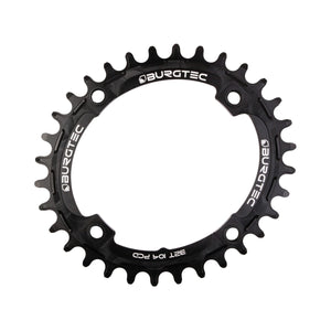 Plateau Mono BURGTEC THICK THIN OVAL 10/11/12V Narrow Wide 4 Trous 104mm Noir — vue du plateau sur fond blanc