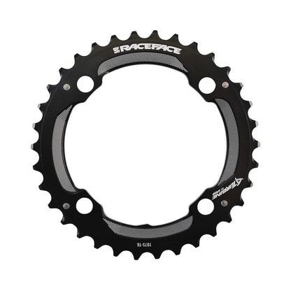Plateau Extérieur RACE FACE TURBINE 11V 4 Trous 104mm — vue du plateau sur fond blanc