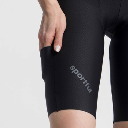 Korte Fietsbroek met Bretels SPORTFUL HYPEREPIC Dames Zwart