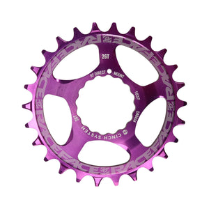 Plateau Mono RACE FACE NARROW WIDE 9/10/11/12V Cinch Direct Mount Violet — vue du plateau sur fond blanc