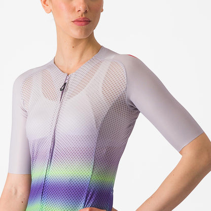 Maillot CASTELLI CLIMBER'S 4.0 W Dames Korte Mouwen Paars/Groen