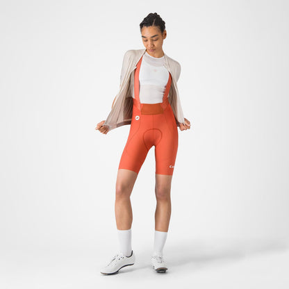 Dames Korte Broek met Bretels CASTELLI ESPRESSO 2 W DT Paprika