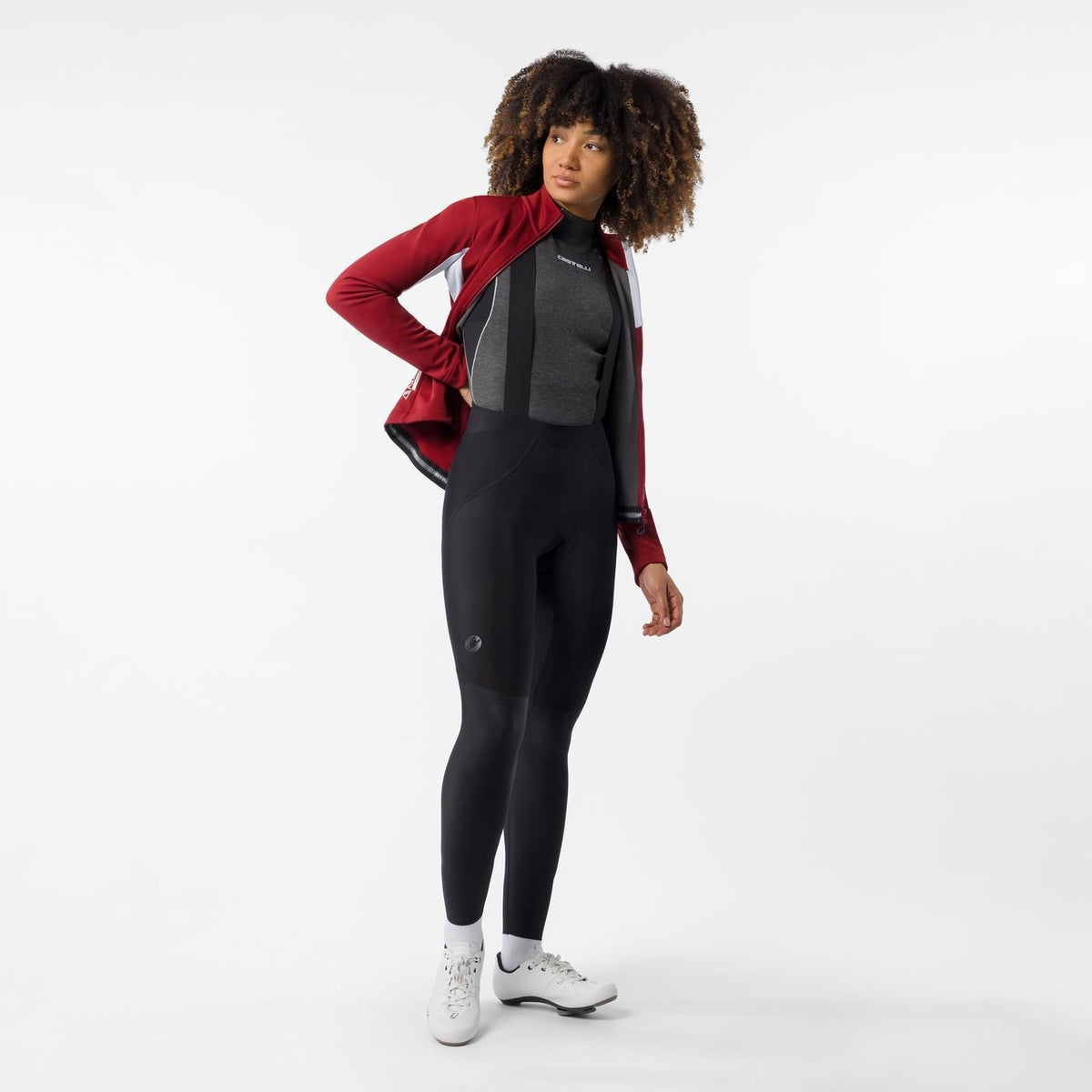 Lange Fietsbroek met Bretels CASTELLI COMPETIZIONE DT Dames Zwart