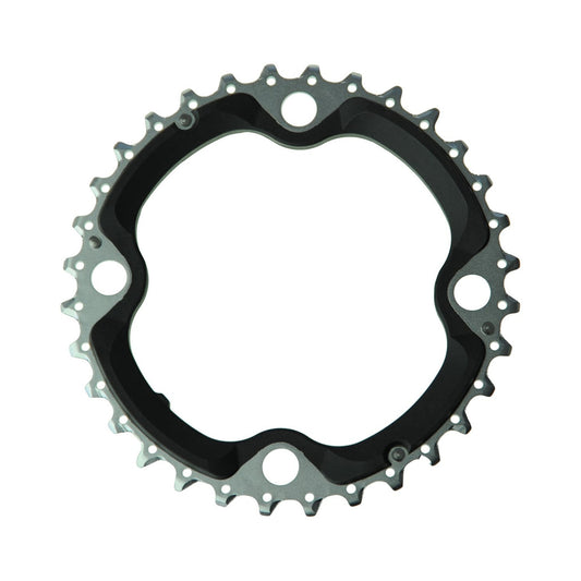 Plateau Intermédiaire SHIMANO XT M780/M770 10V 4 Trous 104mm — vue du plateau sur fond blanc