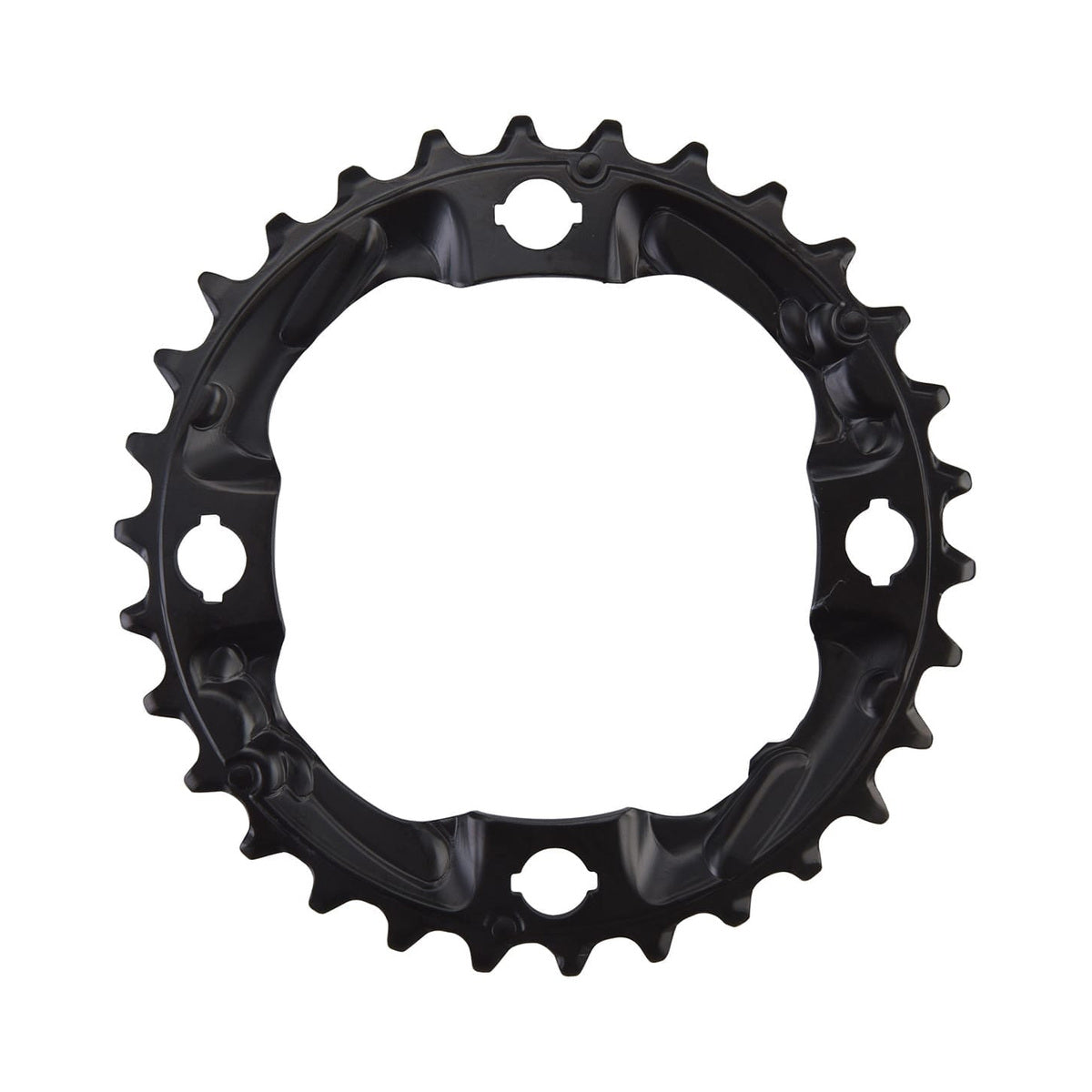 Plateau Intermédiaire/Extérieur SHIMANO ALIVIO M4000 9V 4 Trous 96mm — vue du plateau sur fond blanc