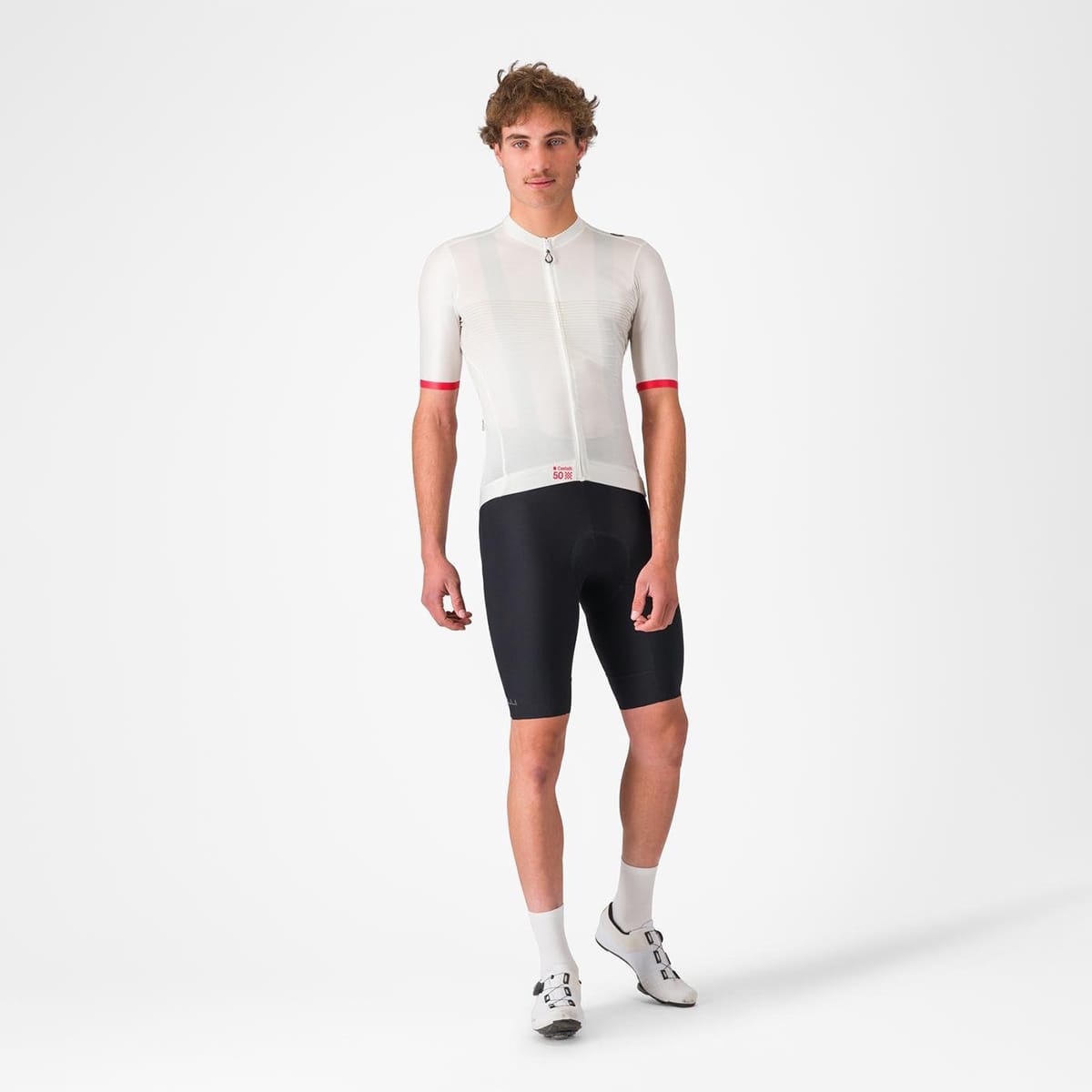 Maillot CASTELLI ESPRESSO 50ième ANNIVERSAIRE Manches Courtes Blanc