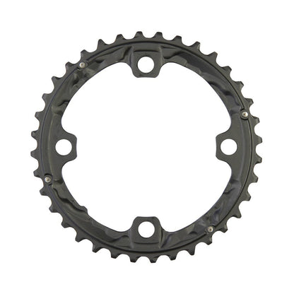 Plateau Intermédiaire SHIMANO XT T781/T670 10V 4 Trous 104mm — vue du plateau sur fond blanc
