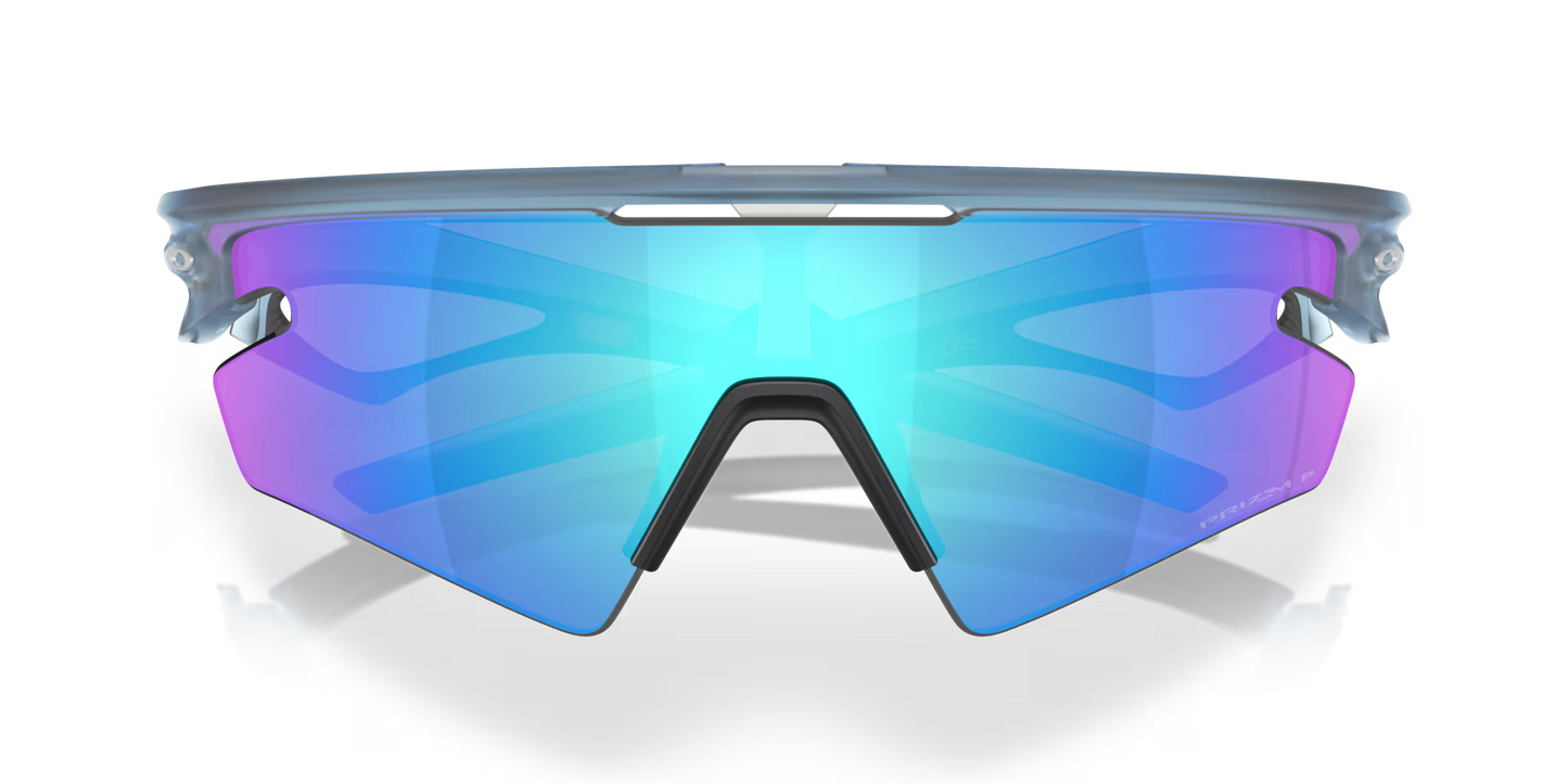 Lunettes OAKLEY SPHAERA SLASH Matt Transparent Stone Verre Prizm Sapphire Polarized - OO9499-0336