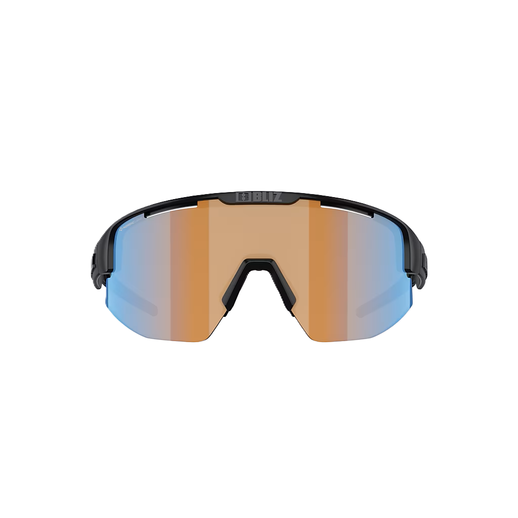 BLIZ MATRIX Matzwarte Koraal/Oranje Iridium Blauw Glas