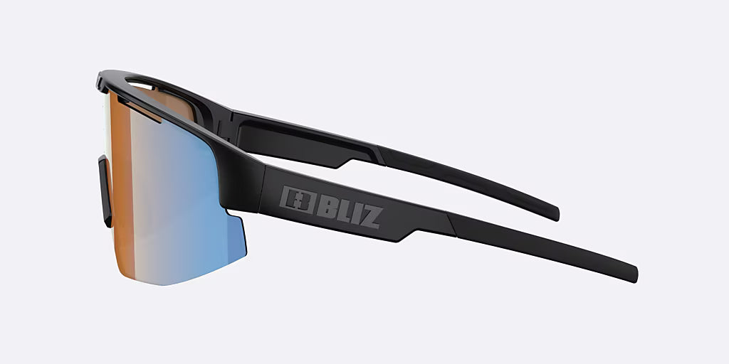 BLIZ MATRIX Matzwarte Koraal/Oranje Iridium Blauw Glas