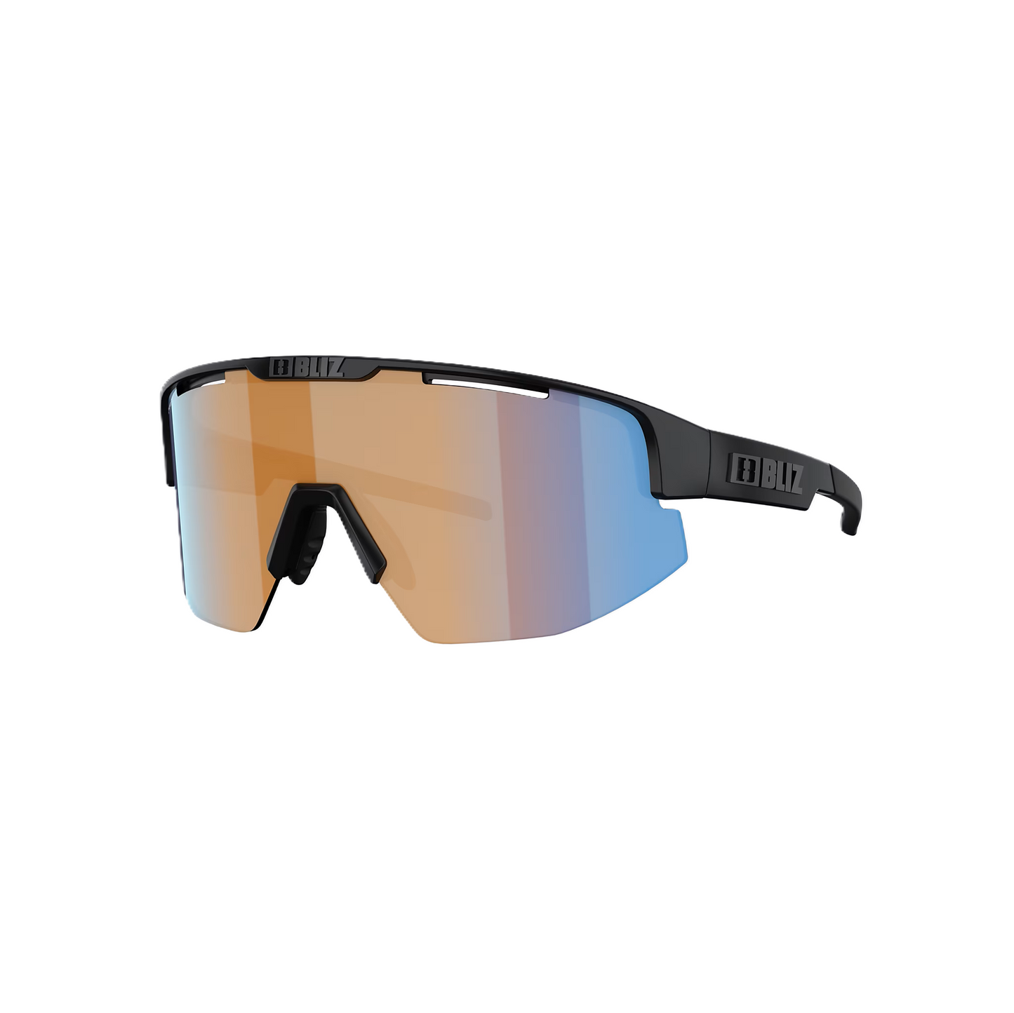 BLIZ MATRIX Matzwarte Koraal/Oranje Iridium Blauw Glas