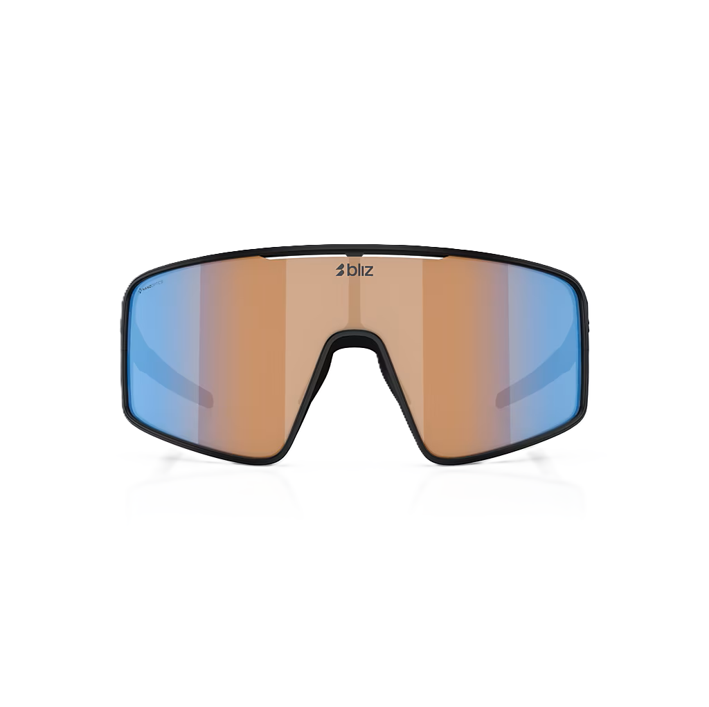 Bril BLIZ P001S Zwart Mat Nano Optics Nordic Ligh Coral - Oranje w Blauw Multi