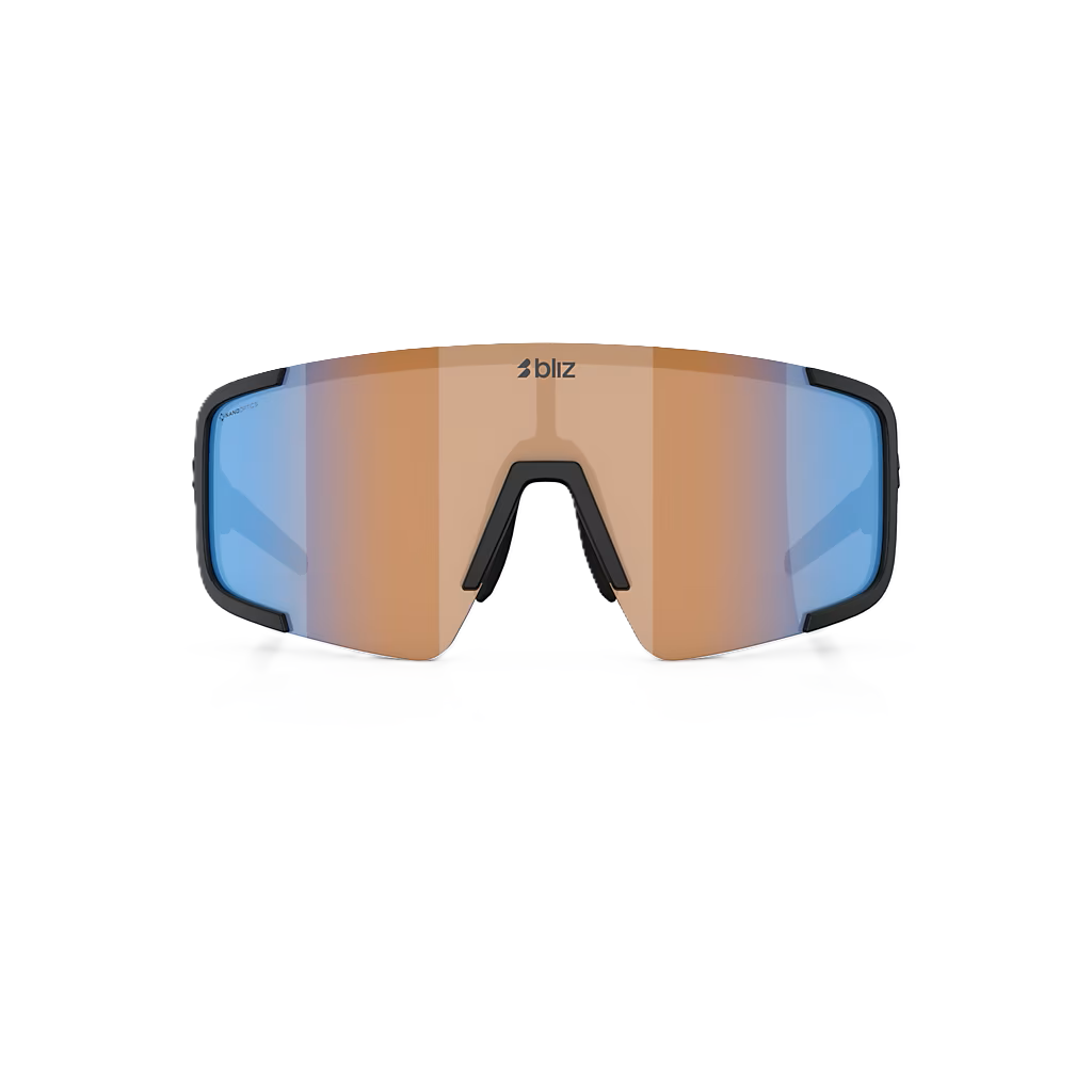 BLIZ P003 SMALL Bril Zwart Mat Nano Optiek Lens Nordic Ligh Coral - Oranje w Blauw Multi