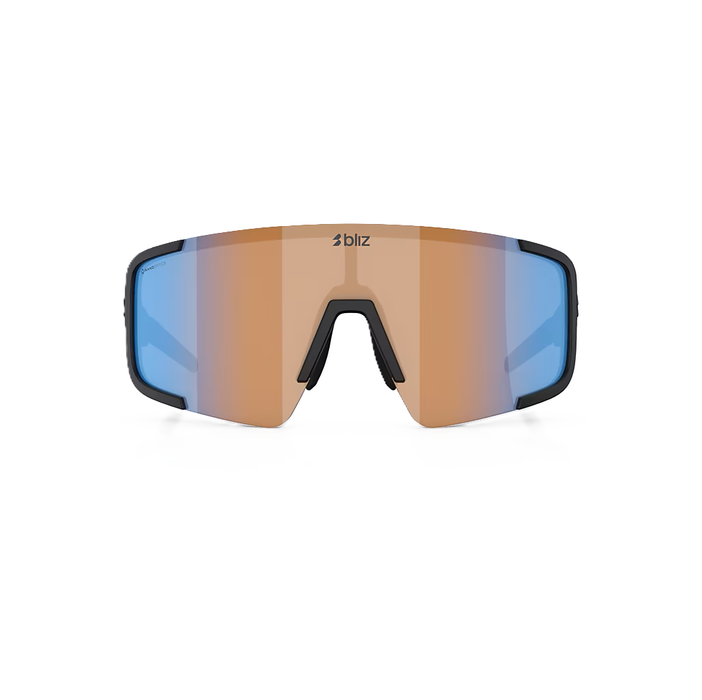 BLIZ P003 Zwarte Matte Bril Nano Optics Nordic Ligh Coral - Oranje w Blauw Multi